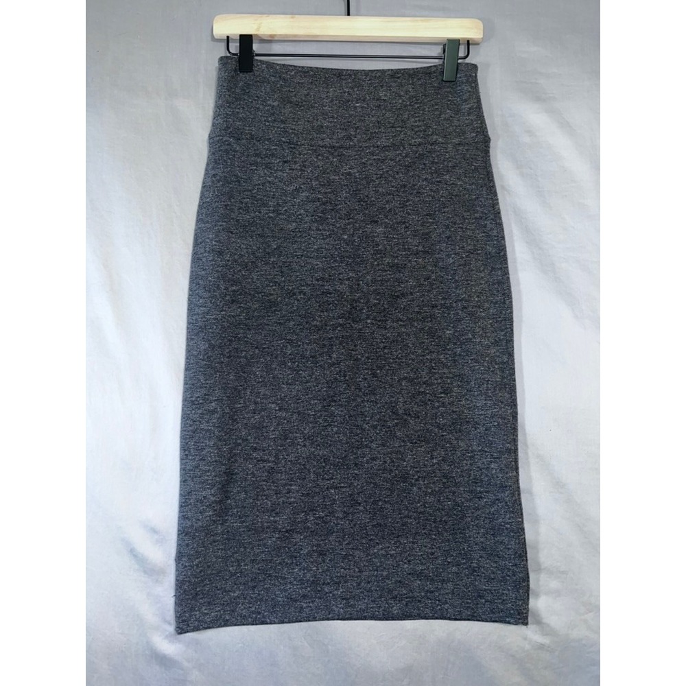Club Monaco Heathered Gray Knit Pencil Midi Skirt XS 295582706 High Waist